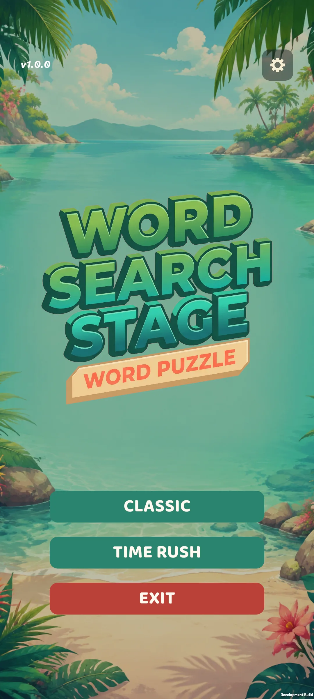Word Search Stage main menu on Android with Classic and Time Rush game modes